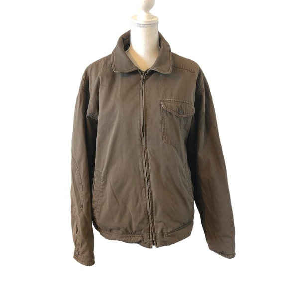 Vintage NATURAL ISSUE Jacket Men's Large Brown Insulated Full Zip Distressed - Picture 12 of 12